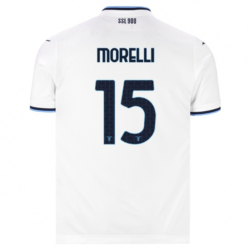 Danxen Mulher Camisola Matteo Morelli #15 Branco Azul Marinho Alternativa 2026/27 Camisa