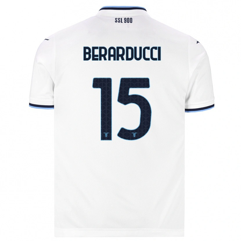 Danxen Mulher Camisola Martina Berarducci #15 Branco Azul Marinho Alternativa 2026/27 Camisa