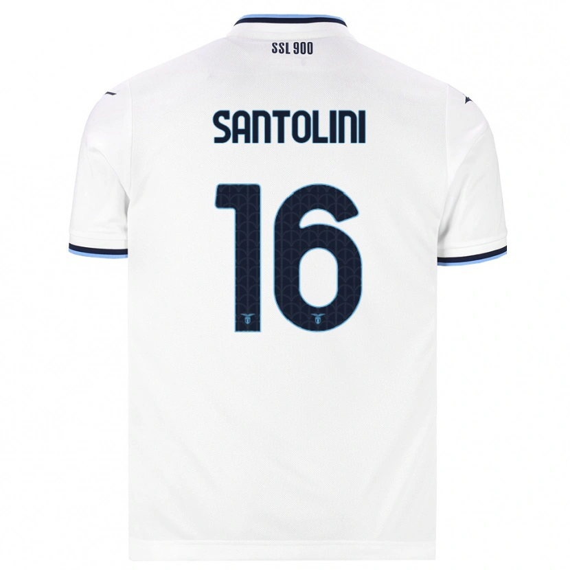 Danxen Mulher Camisola Emanuele Santolini #16 Branco Azul Marinho Alternativa 2026/27 Camisa