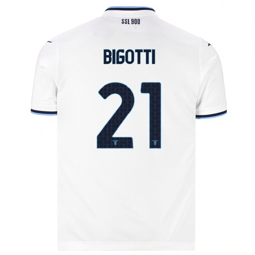 Danxen Mulher Camisola Massimo Bigotti #21 Branco Azul Marinho Alternativa 2026/27 Camisa