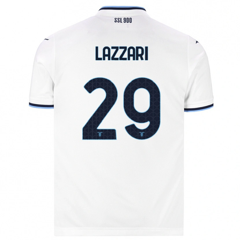 Danxen Mulher Camisola Manuel Lazzari #29 Branco Azul Marinho Alternativa 2026/27 Camisa