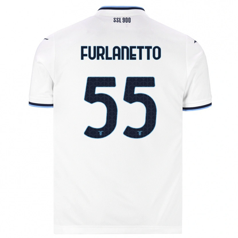 Danxen Mulher Camisola Alessio Furlanetto #55 Branco Azul Marinho Alternativa 2026/27 Camisa