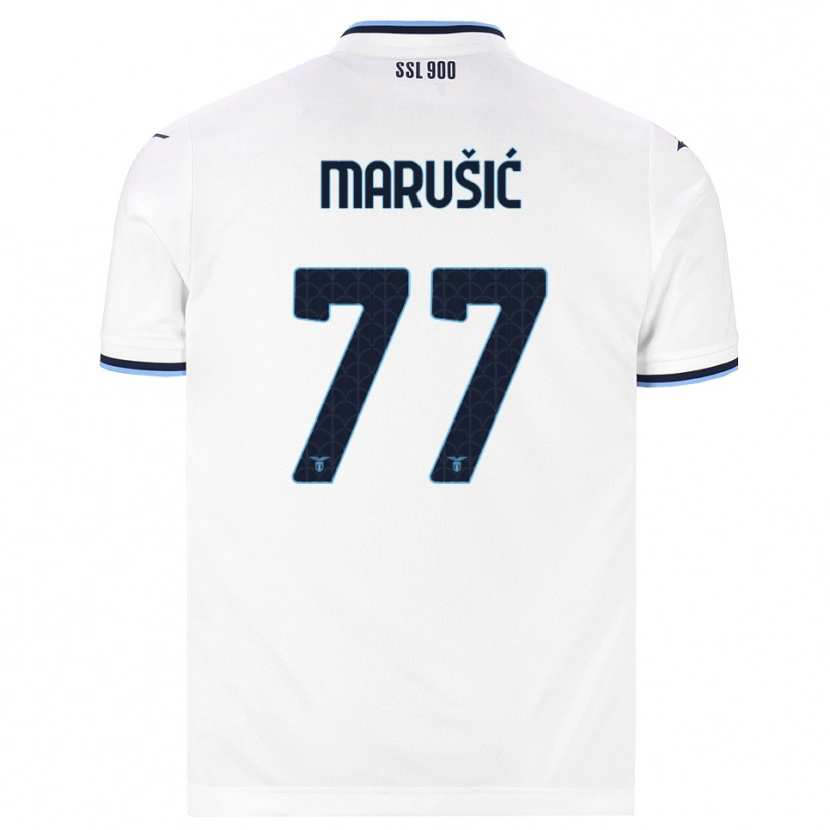 Danxen Mulher Camisola Adam Marusic #77 Branco Azul Marinho Alternativa 2026/27 Camisa