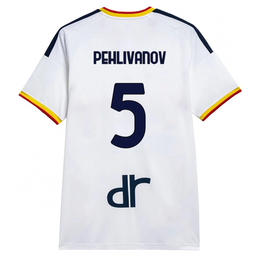 Danxen Mulher Camisola Cristian Pehlivanov #5 Branco Amarelo Vermelho Alternativa 2026/27 Camisa