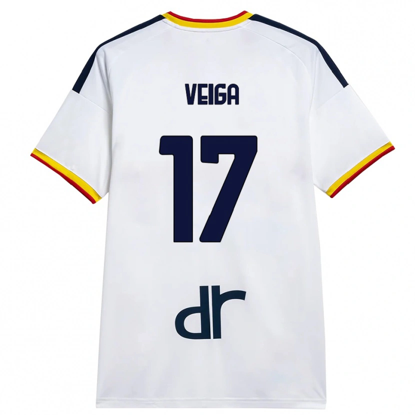 Danxen Mulher Camisola Danilo Veiga #17 Branco Amarelo Vermelho Alternativa 2026/27 Camisa