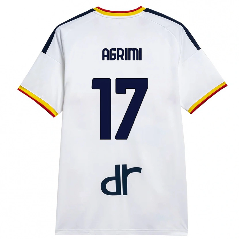 Danxen Mulher Camisola Matteo Agrimi #17 Branco Amarelo Vermelho Alternativa 2026/27 Camisa