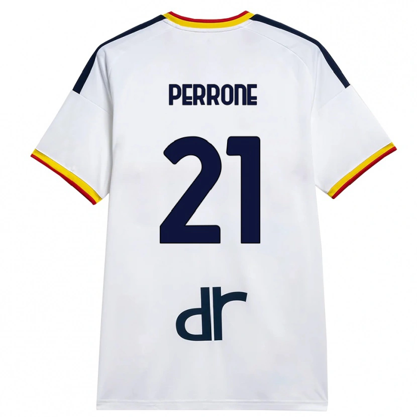 Danxen Mulher Camisola Samuele Perrone #21 Branco Amarelo Vermelho Alternativa 2026/27 Camisa