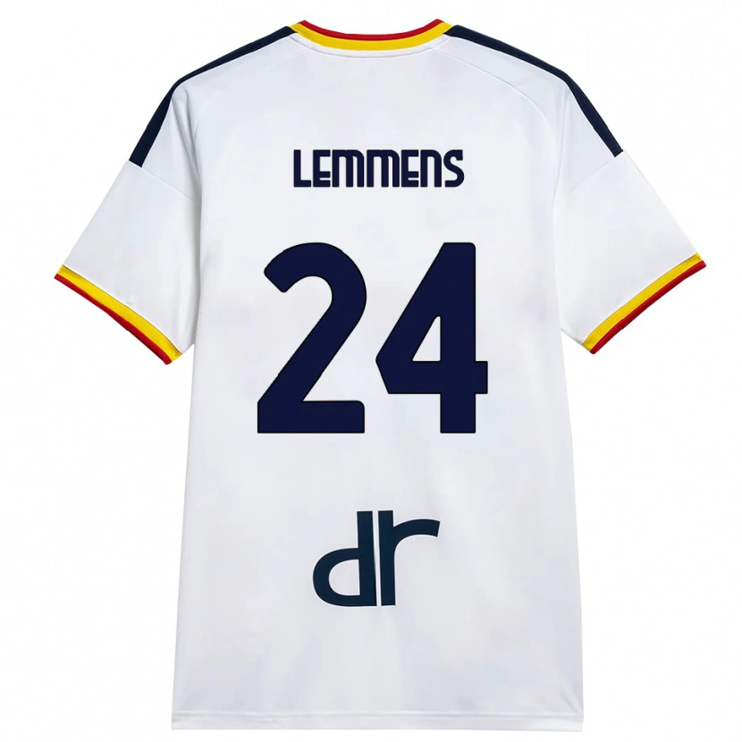 Danxen Mulher Camisola Mats Lemmens #24 Branco Amarelo Vermelho Alternativa 2026/27 Camisa