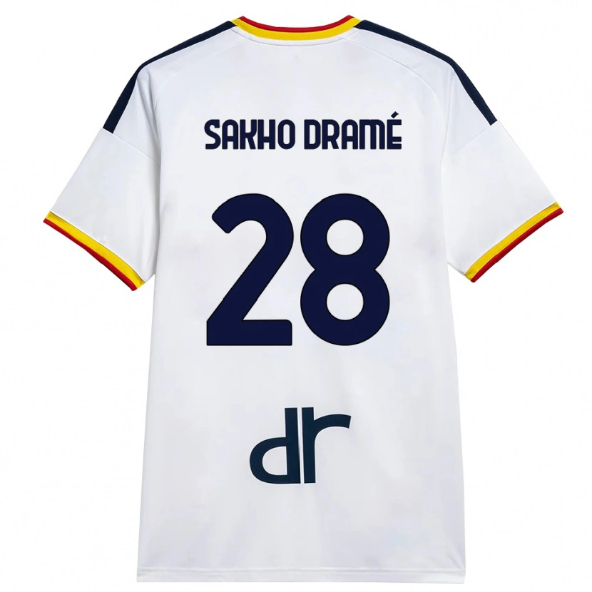 Danxen Mulher Camisola Samba Sakho Dramé #28 Branco Amarelo Vermelho Alternativa 2026/27 Camisa