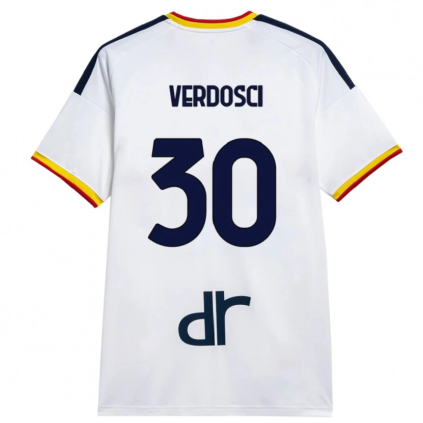 Danxen Mulher Camisola Simone Verdosci #30 Branco Amarelo Vermelho Alternativa 2026/27 Camisa