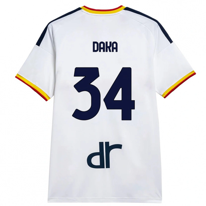 Danxen Mulher Camisola Dario Daka #34 Branco Amarelo Vermelho Alternativa 2026/27 Camisa