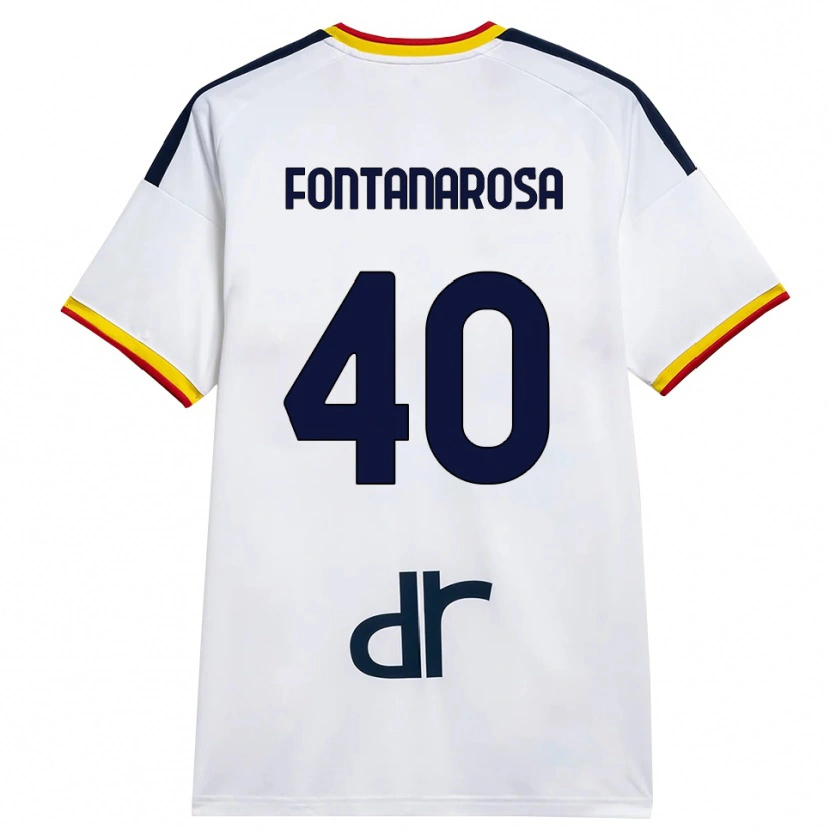 Danxen Mulher Camisola Andrea Fontanarosa #40 Branco Amarelo Vermelho Alternativa 2026/27 Camisa