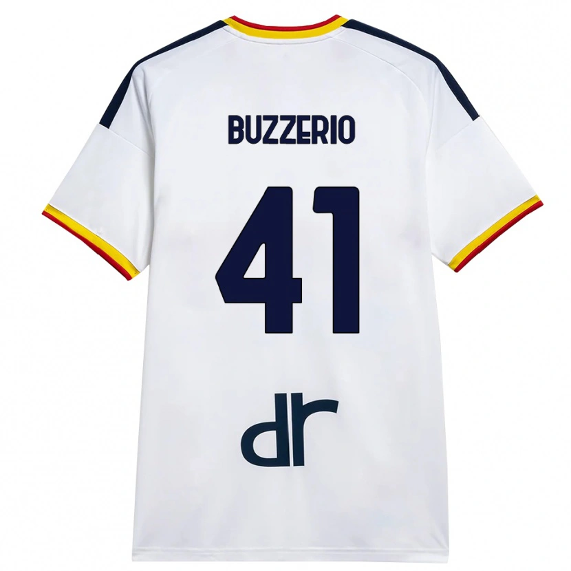 Danxen Mulher Camisola Mattia Buzzerio #41 Branco Amarelo Vermelho Alternativa 2026/27 Camisa