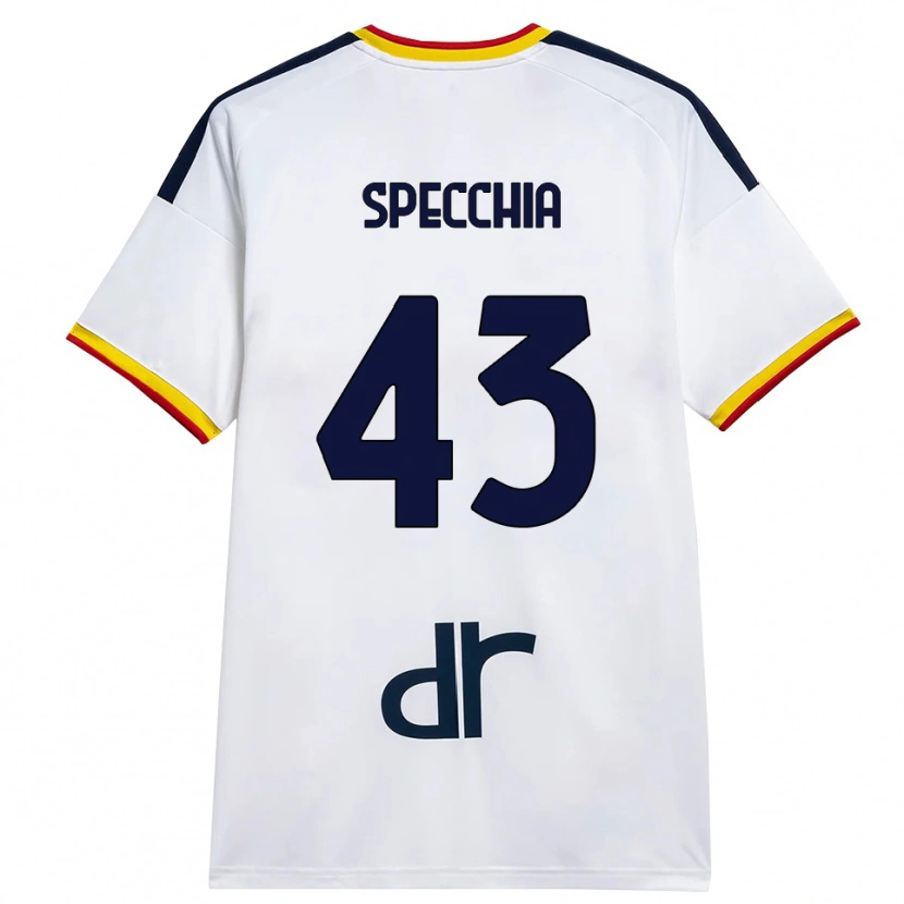 Danxen Mulher Camisola Marco Specchia #43 Branco Amarelo Vermelho Alternativa 2026/27 Camisa
