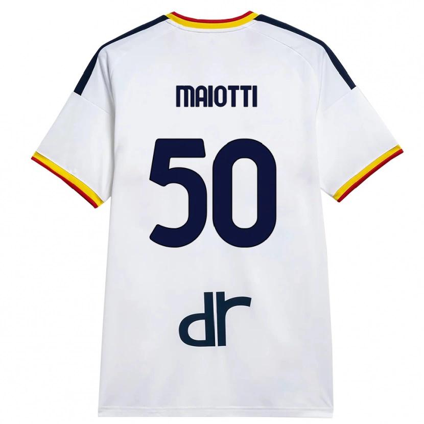 Danxen Mulher Camisola Sebastiano Maiotti #50 Branco Amarelo Vermelho Alternativa 2026/27 Camisa