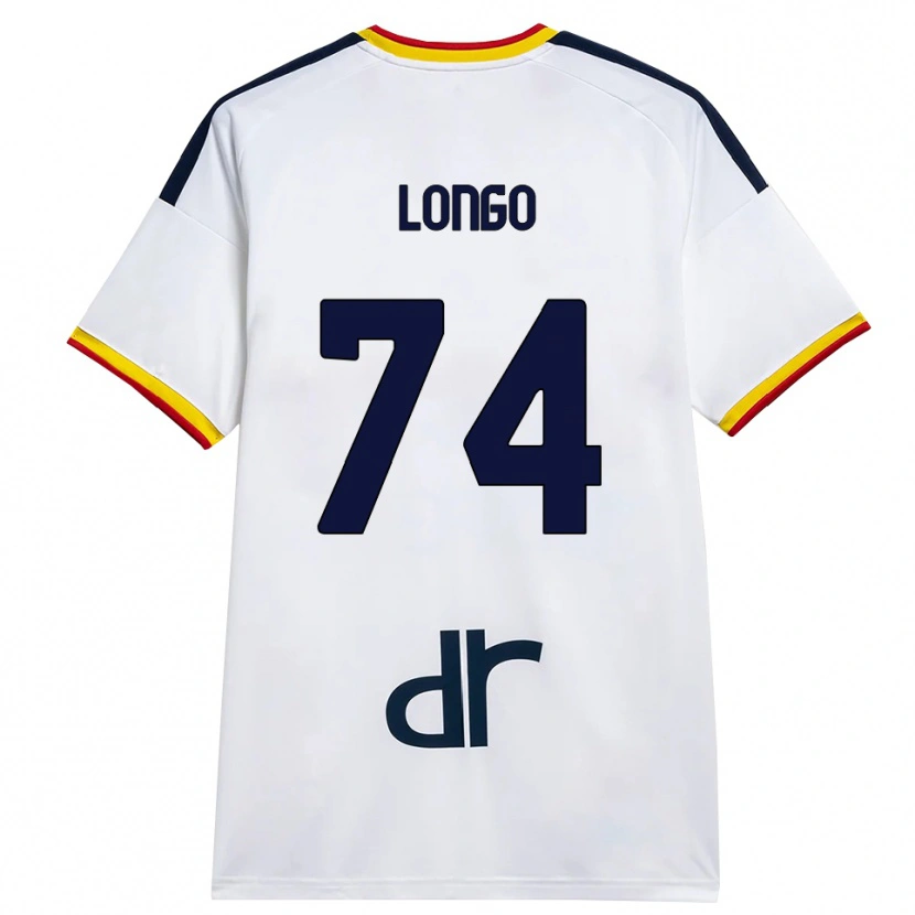 Danxen Mulher Camisola Francesco Longo #74 Branco Amarelo Vermelho Alternativa 2026/27 Camisa
