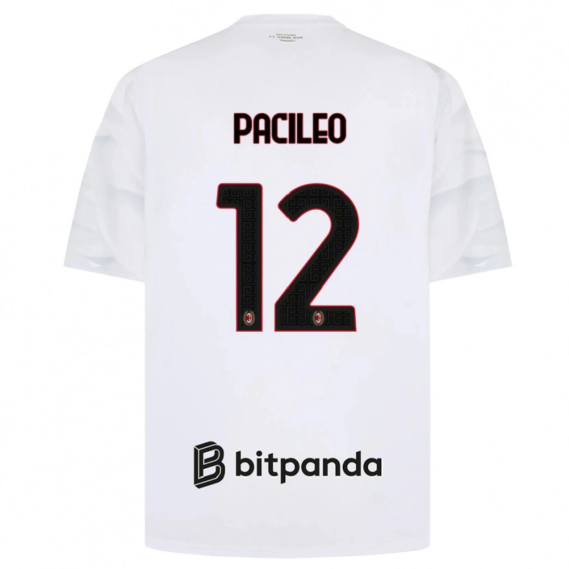 Danxen Mulher Camisola Alessandro Pacileo #12 Branco Vermelho Preto Alternativa 2026/27 Camisa