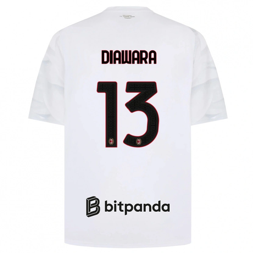Danxen Mulher Camisola Sankhoun Diawara #13 Branco Vermelho Preto Alternativa 2026/27 Camisa