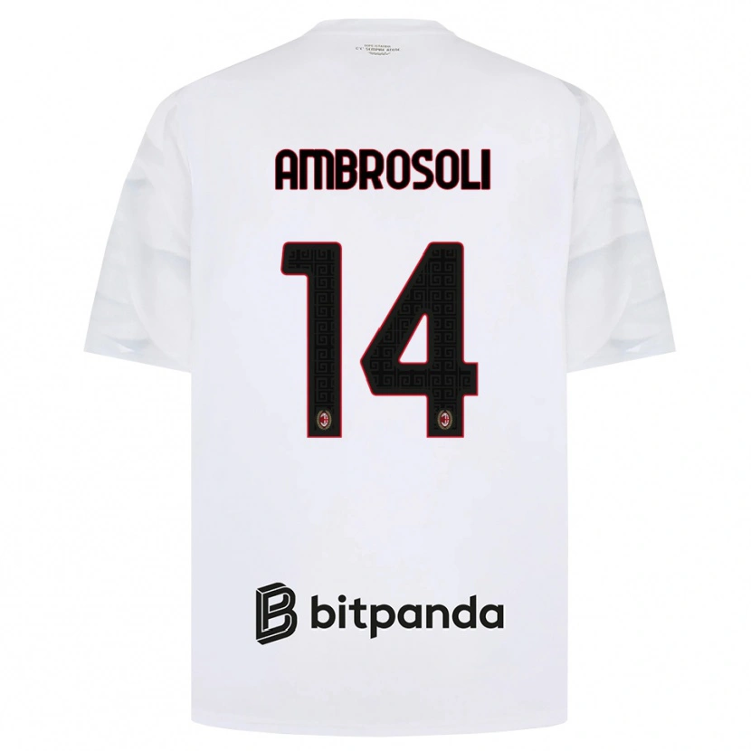 Danxen Mulher Camisola Pietro Ambrosoli #14 Branco Vermelho Preto Alternativa 2026/27 Camisa