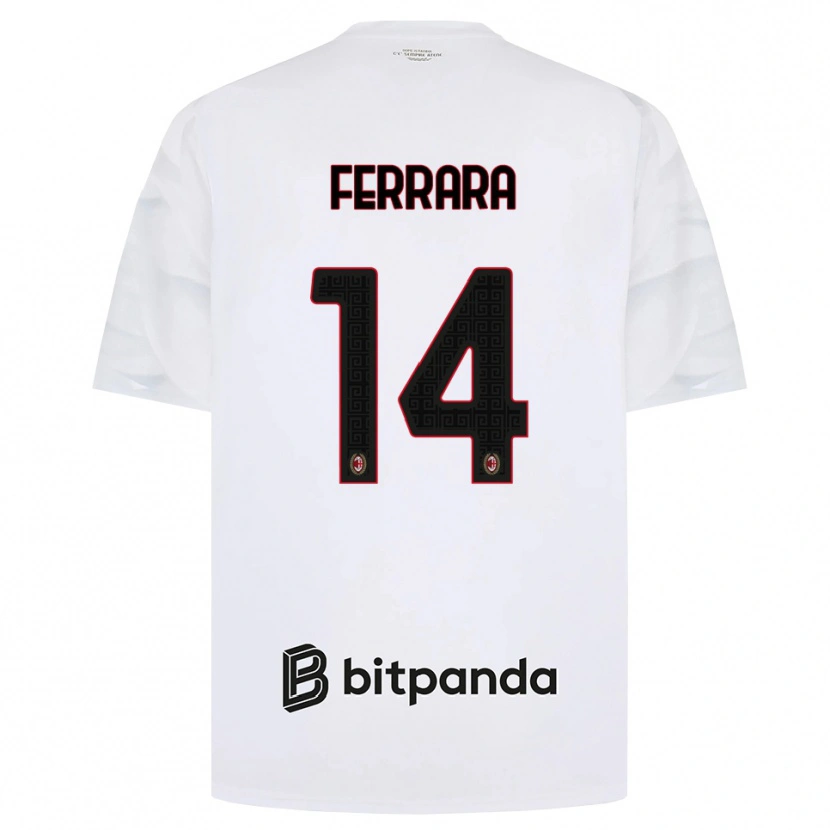 Danxen Mulher Camisola Francesco Ferrara #14 Branco Vermelho Preto Alternativa 2026/27 Camisa