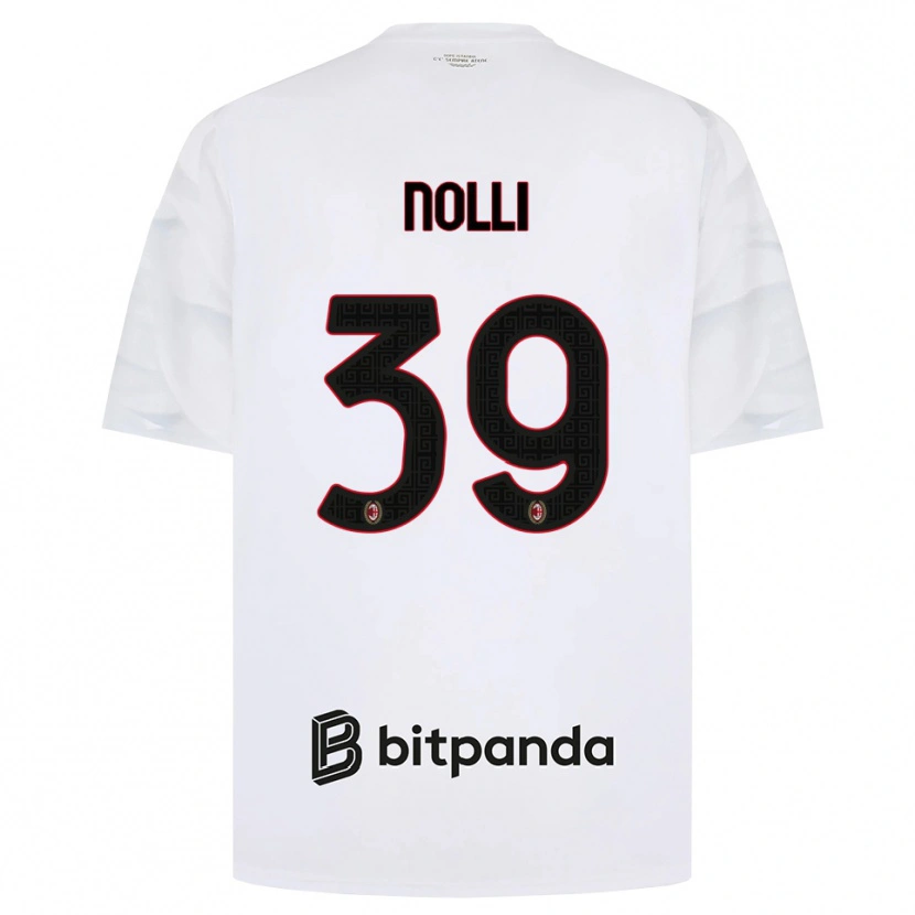 Danxen Mulher Camisola Luca Nolli #39 Branco Vermelho Preto Alternativa 2026/27 Camisa