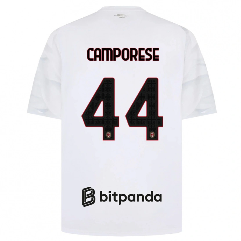 Danxen Mulher Camisola Michele Camporese #44 Branco Vermelho Preto Alternativa 2026/27 Camisa