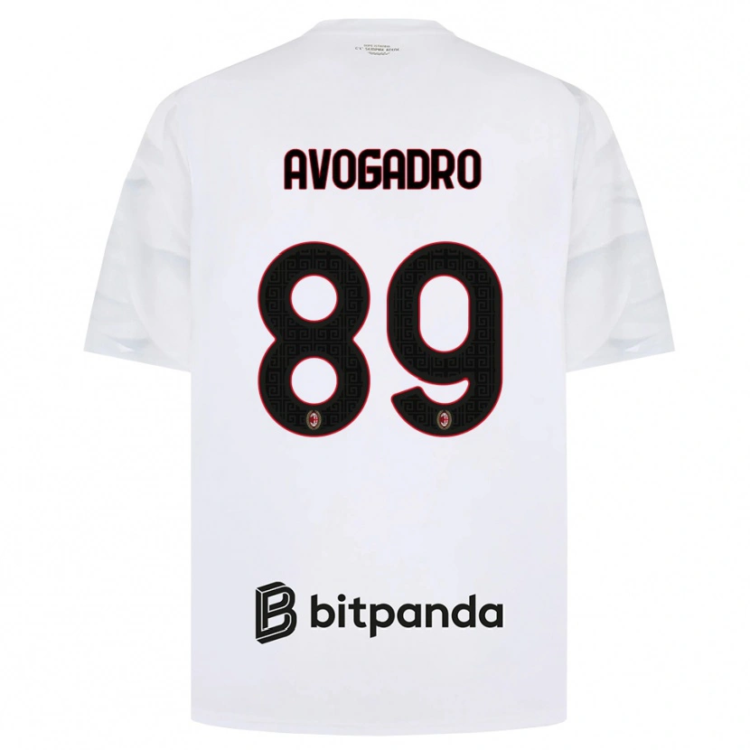 Danxen Mulher Camisola Pietro Avogadro #89 Branco Vermelho Preto Alternativa 2026/27 Camisa