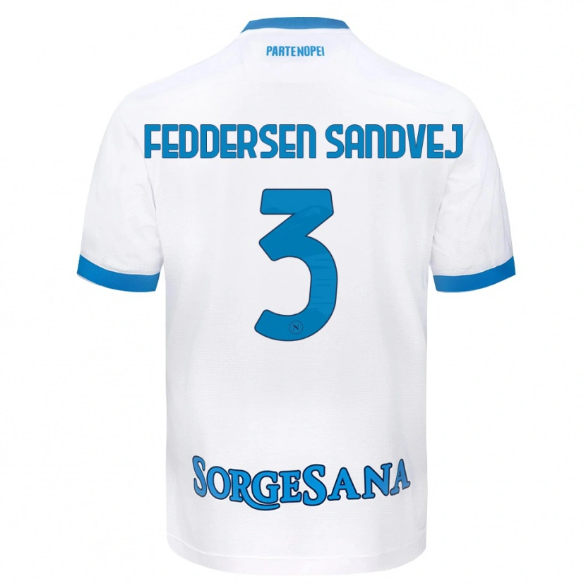 Danxen Mulher Camisola Cecilie Feddersen Sandvej #3 Azul Celeste Branco Alternativa 2026/27 Camisa