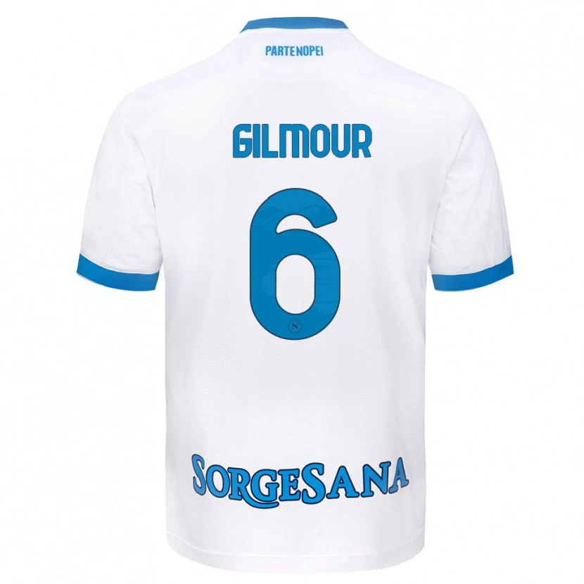 Danxen Mulher Camisola Billy Gilmour #6 Azul Celeste Branco Alternativa 2026/27 Camisa