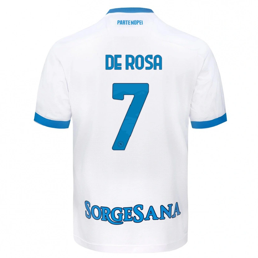 Danxen Mulher Camisola Vincenzo De Rosa #7 Azul Celeste Branco Alternativa 2026/27 Camisa