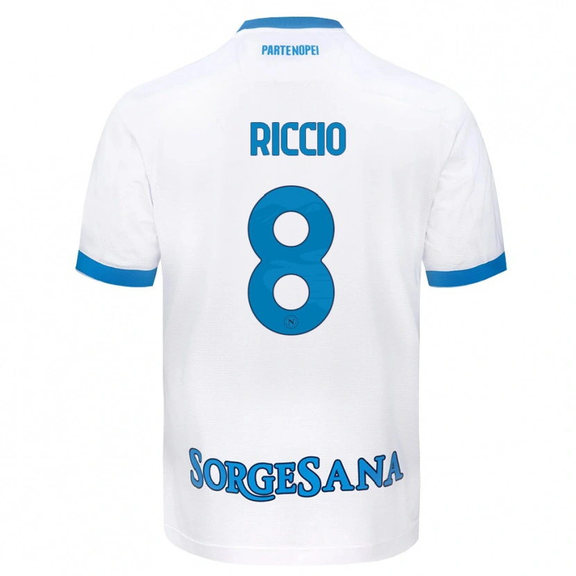 Danxen Mulher Camisola Luigi Riccio #8 Azul Celeste Branco Alternativa 2026/27 Camisa