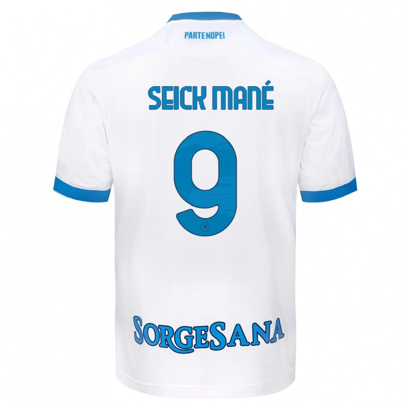 Danxen Mulher Camisola Mohamed Seick Mané #9 Azul Celeste Branco Alternativa 2026/27 Camisa