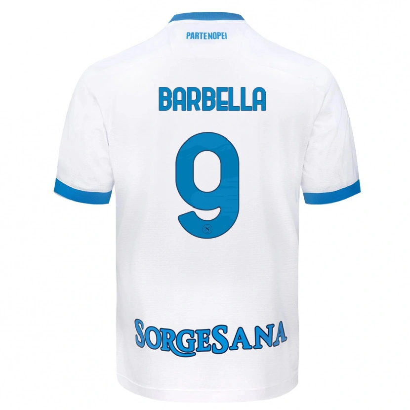 Danxen Mulher Camisola Michele Barbella #9 Azul Celeste Branco Alternativa 2026/27 Camisa