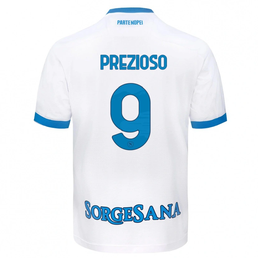 Danxen Mulher Camisola Vittorio Prezioso #9 Azul Celeste Branco Alternativa 2026/27 Camisa