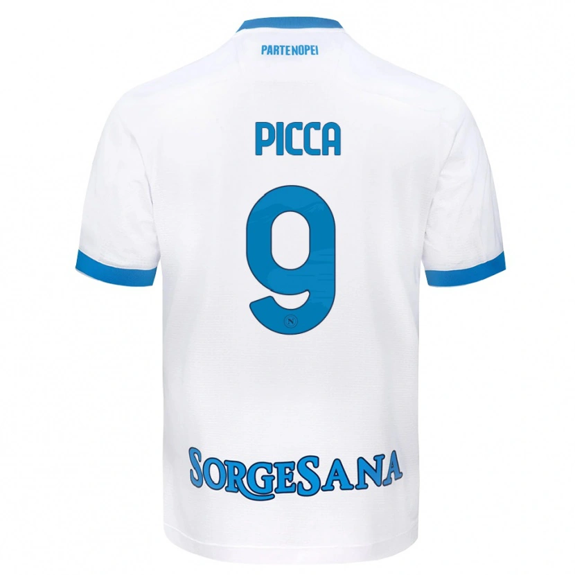 Danxen Mulher Camisola Luigi Picca #9 Azul Celeste Branco Alternativa 2026/27 Camisa
