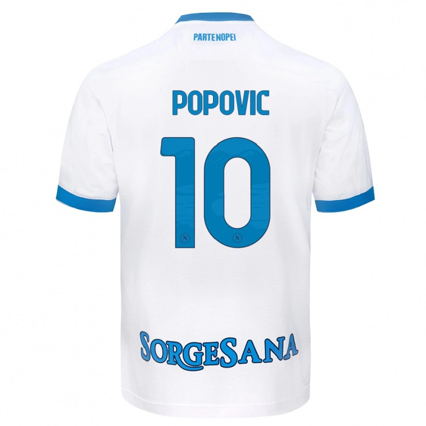 Danxen Mulher Camisola Matija Popovic #10 Azul Celeste Branco Alternativa 2026/27 Camisa