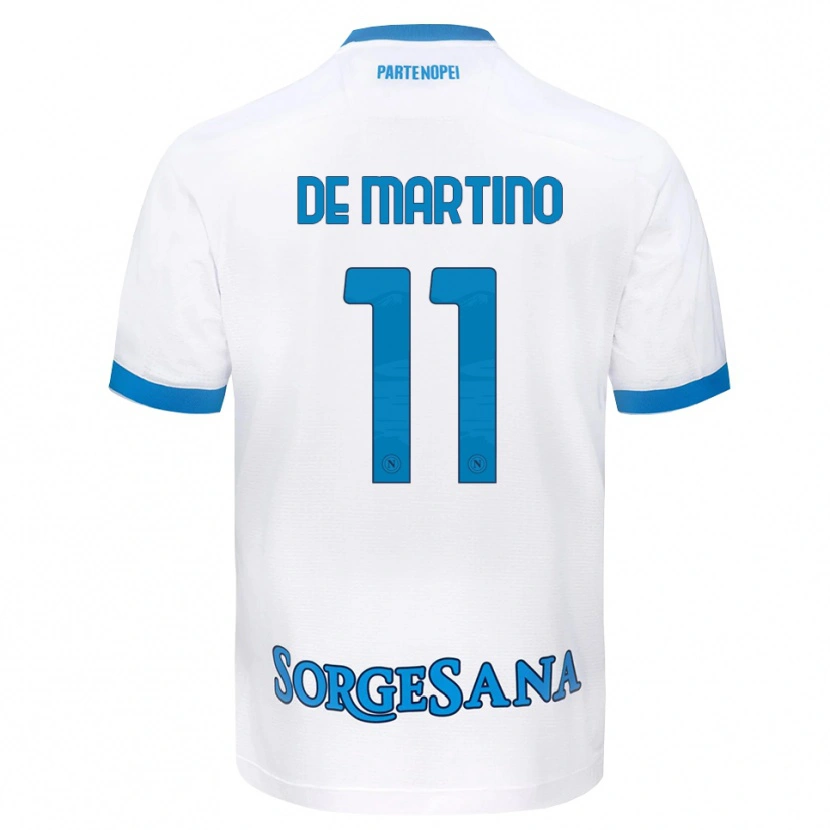 Danxen Mulher Camisola Giuseppe De Martino #11 Azul Celeste Branco Alternativa 2026/27 Camisa