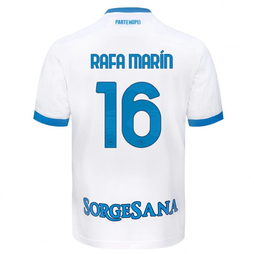 Danxen Mulher Camisola Rafa Marín #16 Azul Celeste Branco Alternativa 2026/27 Camisa