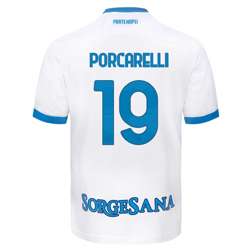 Danxen Mulher Camisola Maddelena Porcarelli #19 Azul Celeste Branco Alternativa 2026/27 Camisa