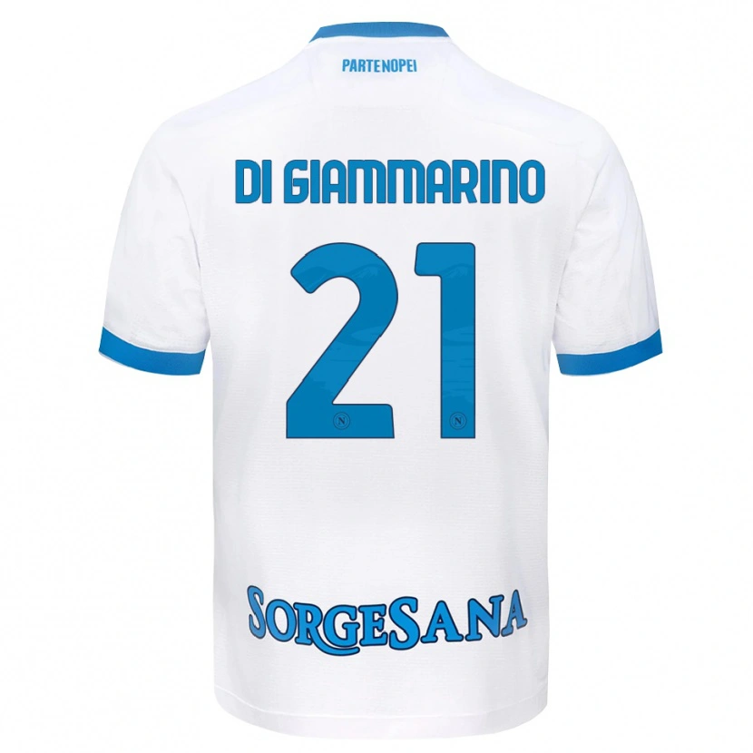 Danxen Mulher Camisola Virginia Di Giammarino #21 Azul Celeste Branco Alternativa 2026/27 Camisa