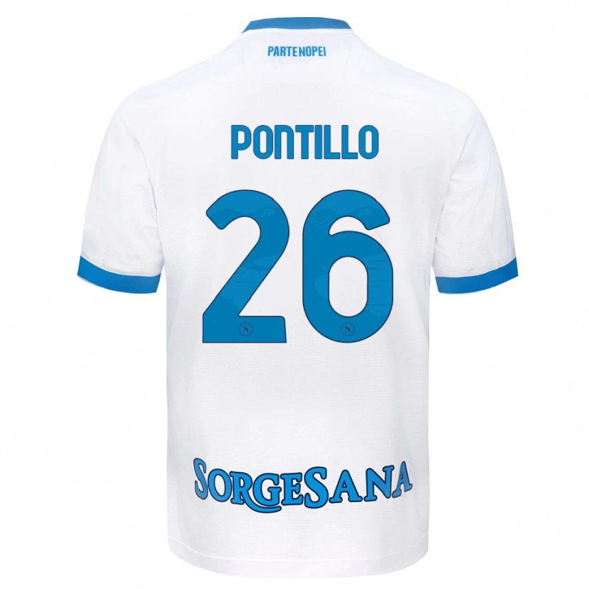 Danxen Mulher Camisola Pasquale Pontillo #26 Azul Celeste Branco Alternativa 2026/27 Camisa