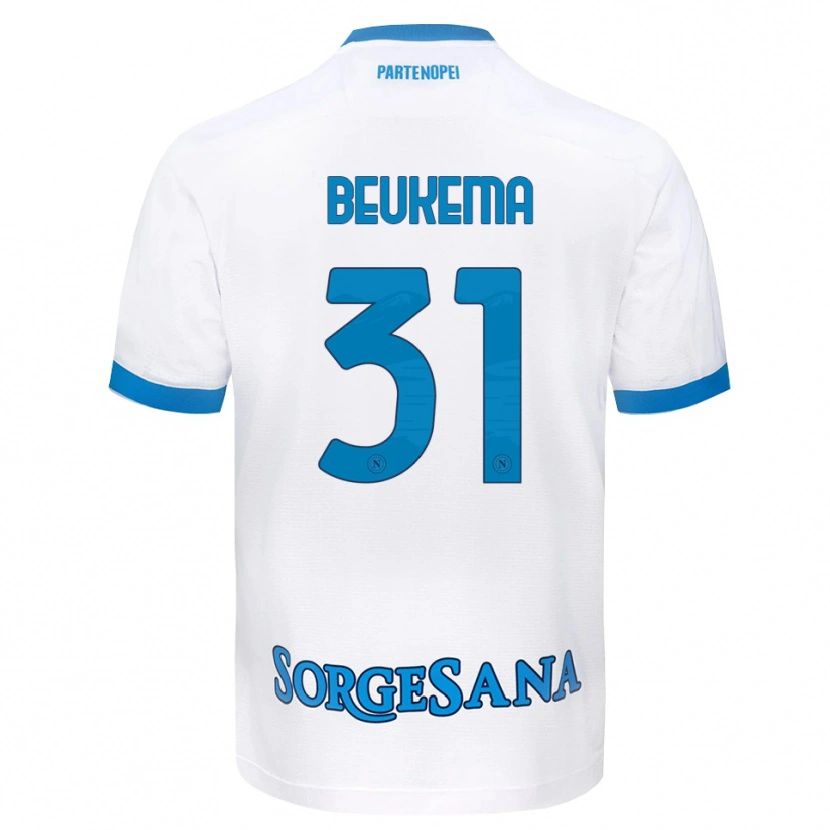Danxen Mulher Camisola Sam Beukema #31 Azul Celeste Branco Alternativa 2026/27 Camisa