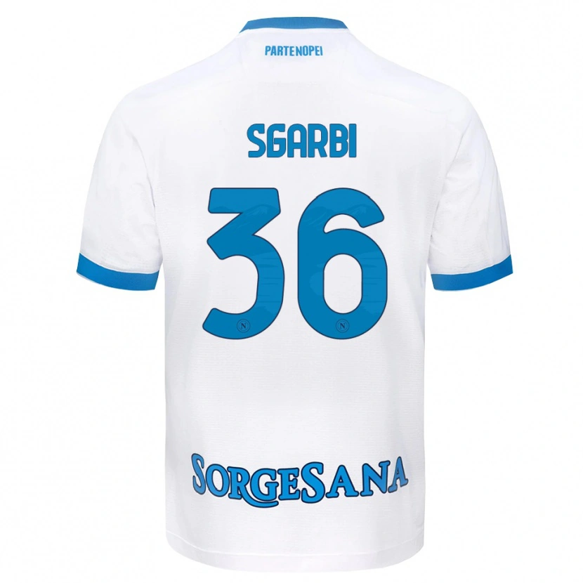 Danxen Mulher Camisola Lorenzo Sgarbi #36 Azul Celeste Branco Alternativa 2026/27 Camisa