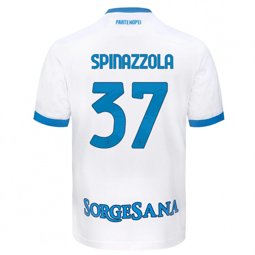Danxen Mulher Camisola Leonardo Spinazzola #37 Azul Celeste Branco Alternativa 2026/27 Camisa