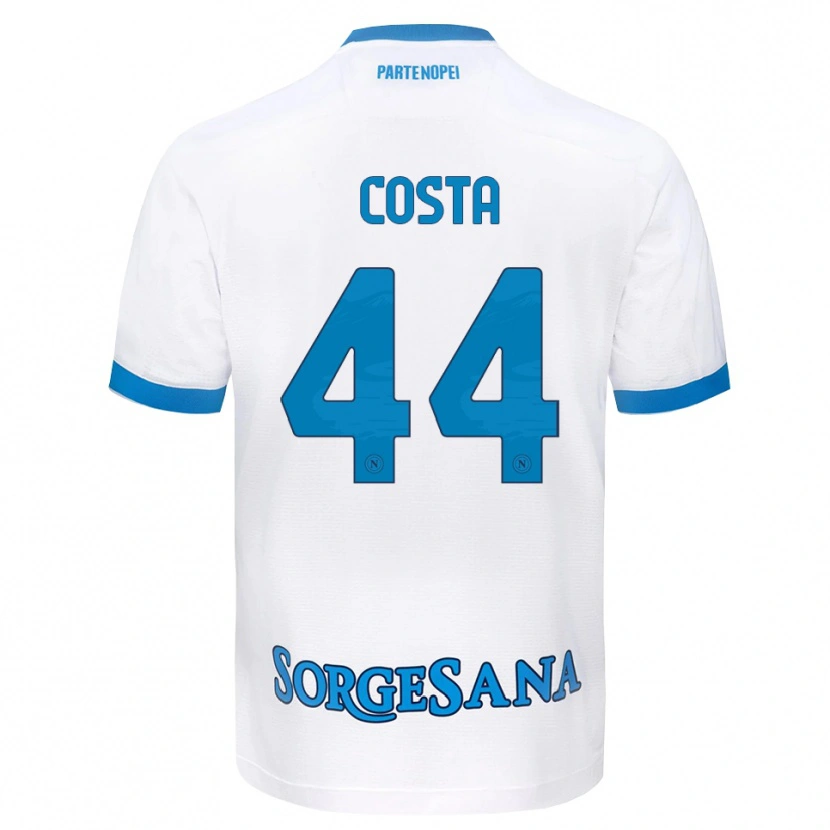 Danxen Mulher Camisola Filippo Costa #44 Azul Celeste Branco Alternativa 2026/27 Camisa