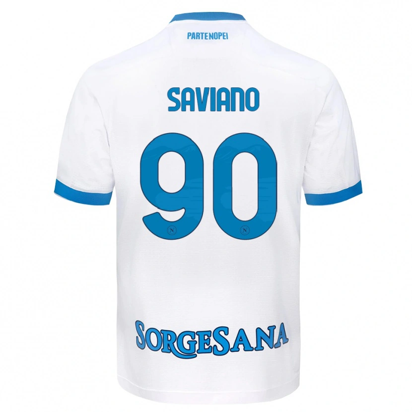 Danxen Mulher Camisola Raffaele Saviano #90 Azul Celeste Branco Alternativa 2026/27 Camisa