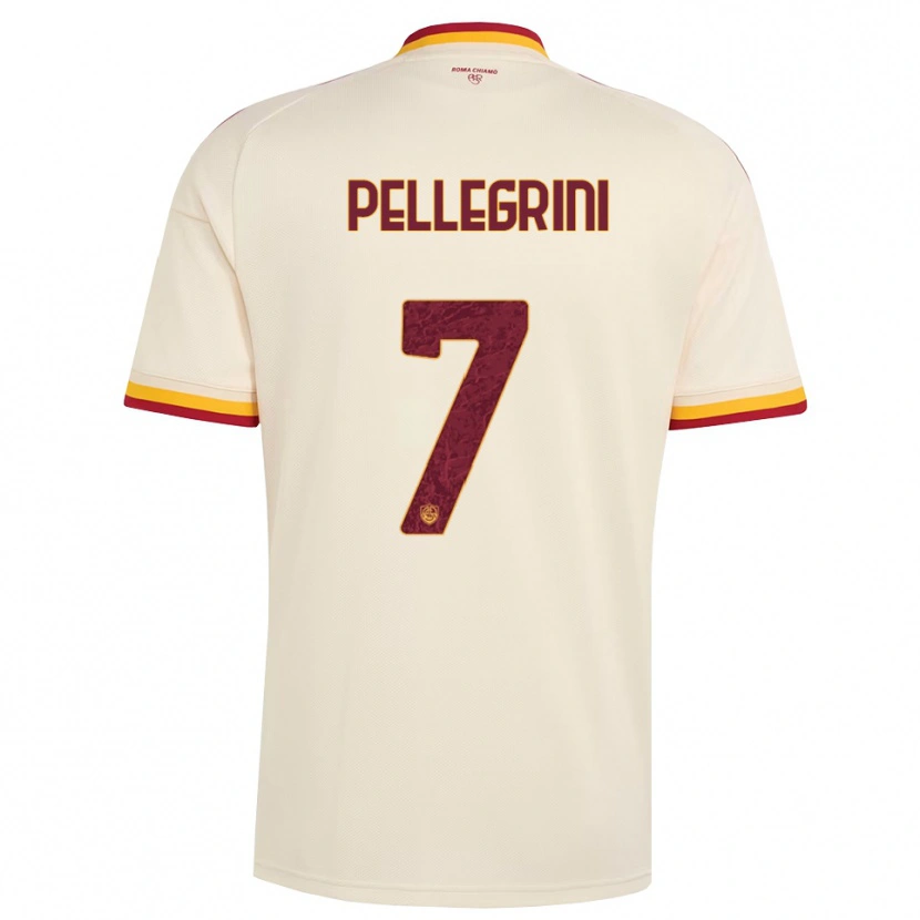 Danxen Mulher Camisola Lorenzo Pellegrini #7 Champagne Vermelho Amarelo Alternativa 2026/27 Camisa