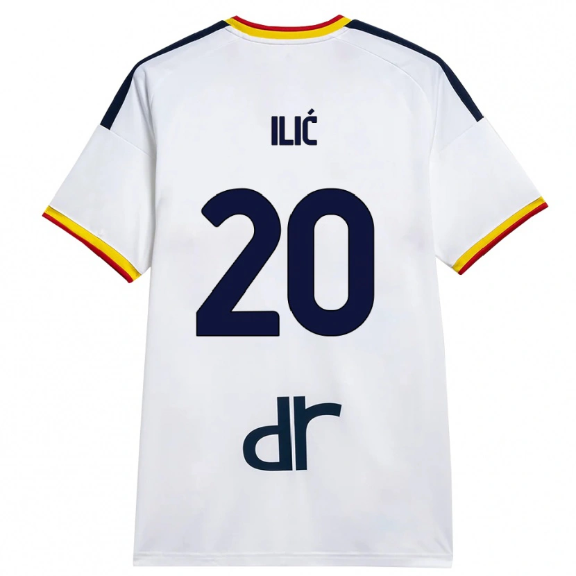 Danxen Mulher Camisola Ivan Ilić #20 Branco Amarelo Vermelho Alternativa 2026/27 Camisa