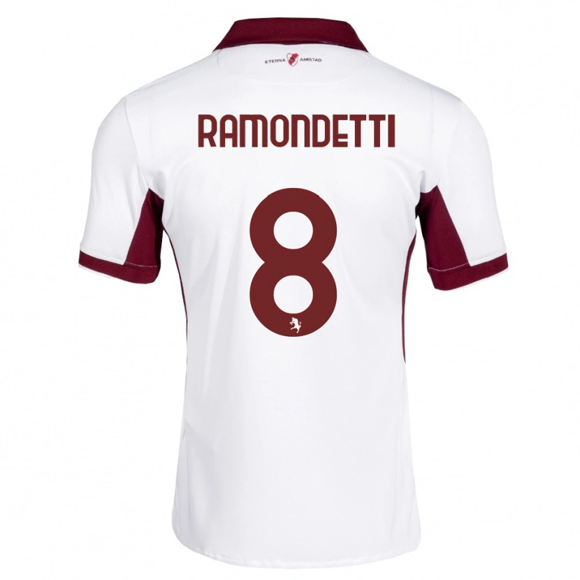 Danxen Mulher Camisola Vittorio Ramondetti #8 Bordô Branco Vermelho Alternativa 2026/27 Camisa