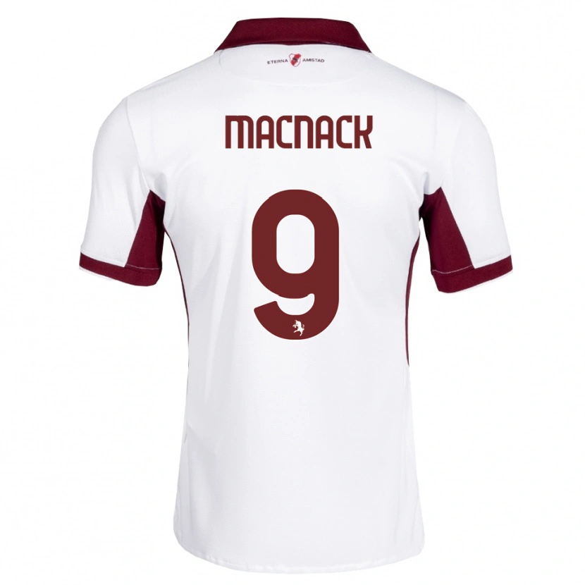 Danxen Mulher Camisola Flynn Macnack #9 Bordô Branco Vermelho Alternativa 2026/27 Camisa